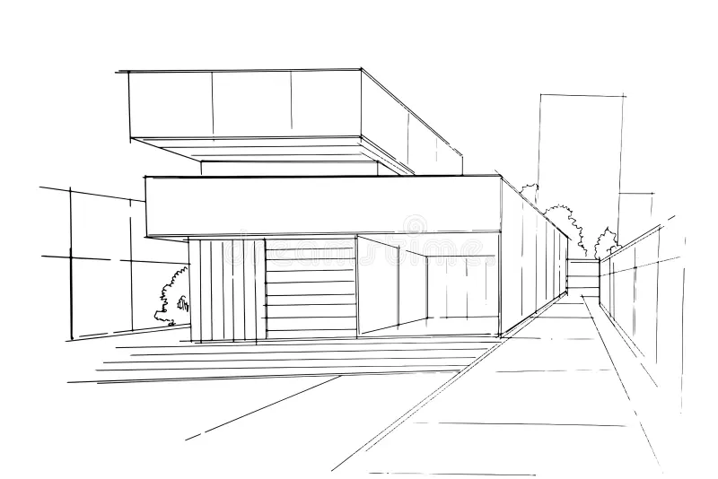 Exterior space before AI rendering