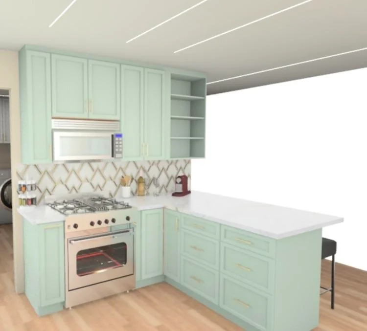 Kitchen space before AI rendering
