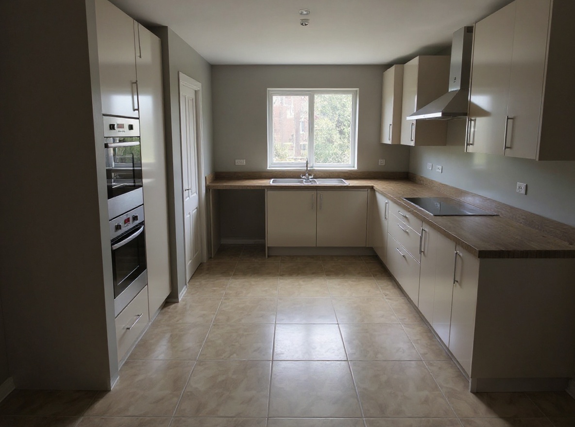 Utility room rendering after AI enhancement - Photorealistic render